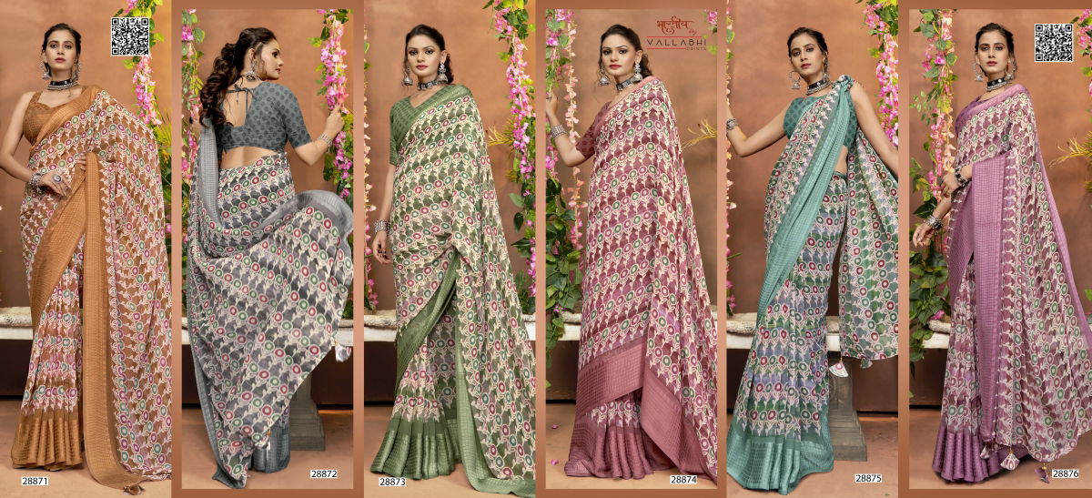 Shifu Vol 12 By Vallabhi Printed Georgette Sarees Wholesale Price In Surat
